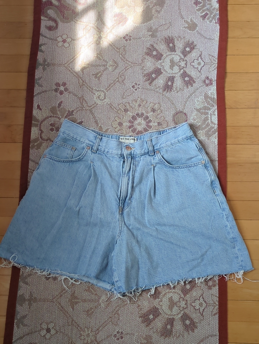 FP Danni High Rise Short Denim Jean Light Wash M